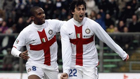 Nổi bật hơn Eto’o, Milito đóng góp rất lớn vào thành công của Inter ở Serie A. Ảnh: Reuters