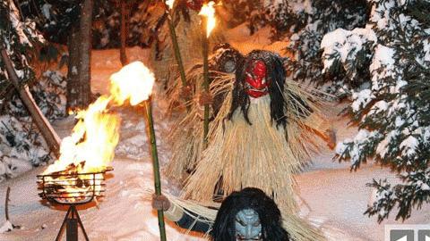 Những con quỷ trong lễ hội Namahage Sedo tại đền Shinzan, Nhật Bản (Ảnh: Getty Images)