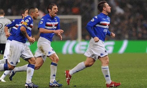 Cassano bùng nổ, mang về chiến thắng ngọt ngào cho Sampdoria. Ảnh: Getty Images