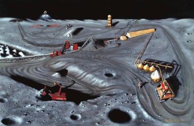Mô hình nhà máy điện hạt nhân “siêu gọn nhẹ” trên Mặt trăng. Ảnh: impactlab.com