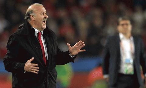 HLV Del Bosque tự tin sẽ đánh bại Đức. Ảnh: Getty Images