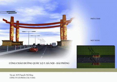 Thiết kế cổng chào đường quốc lộ số 5 Hà Nội - Hải Phòng