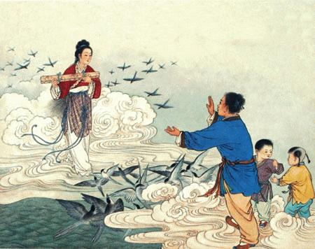 Truyền thuyết về Ngưu Lang Chức Nữ là nguồn gốc của lễ Qixi.