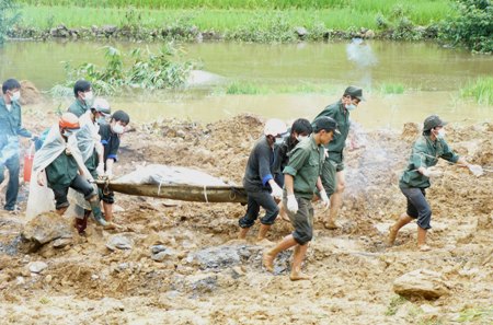 Bên cạnh những cán bộ chiến sỹ ngày đêm làm việc, quyết tâm tìm kiếm các thi thể ở độ sâu hàng chục mét dưới lòng đất, có sự giúp sức của những chú chó nghiệp vụ tài ba. 3 chú chó đã góp công lớn trong chiến dịch giải cứu các nạn nhân ở Mù Cang Chải.