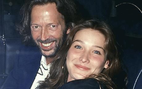 Carla Bruni và Eric clapton năm 1989. (Ảnh: Telegraph)