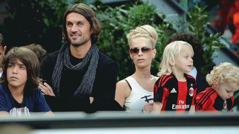 Maldini quyết định cho cậu con trai Christian (góc trái) theo nghiệp mình. Ảnh: Getty Images