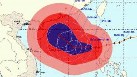 Bão Megi đã vào biển Đông. Hiện bão đang mạnh cấp 14,15 giật trên cấp 16, diễn biến của bão rất khó lường (Anh: NCHMF)